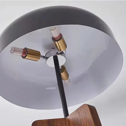 Solid Wood Floor Lamp with Tripod Base and Drum Shade