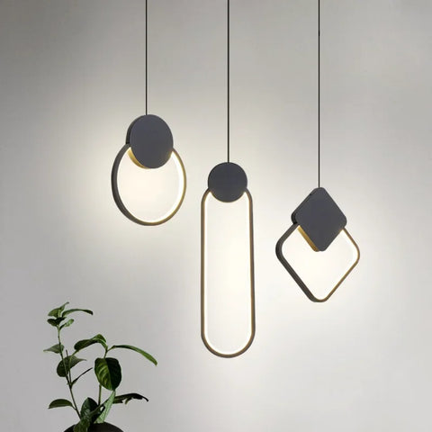 Circular LED Pendant Light with Concentric Circular Form