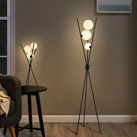 Moon Globe Floor Lamp with Globe and Tripod Form