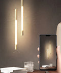 Gold-Tone LED Pendant with Clear Shade