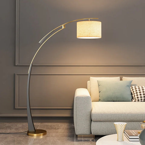 Silk Pear Floor Lamp with Pear-shaped Shade in Silk Fabric and Iron