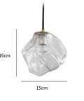 Glass Pendant Light in Amber or Smoked Gray