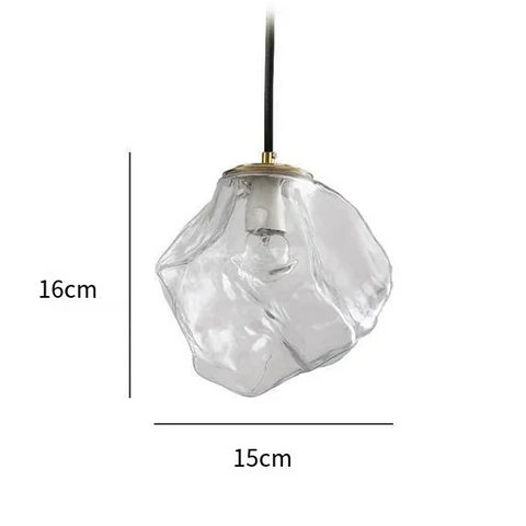 Glass Pendant Light in Amber or Smoked Gray