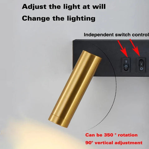 Nordic LED Wall Light with Adjustable Reading Spot for Bedside Use