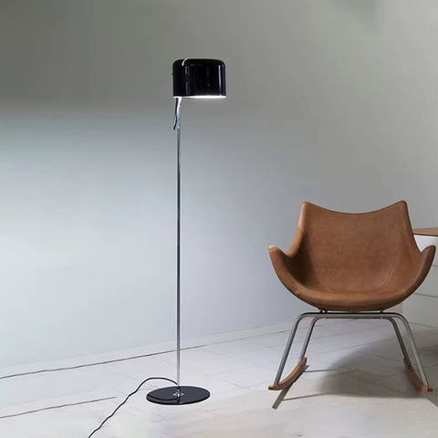 Floor Lamp with Adjustable Rounded Shade and Foot Switch Control