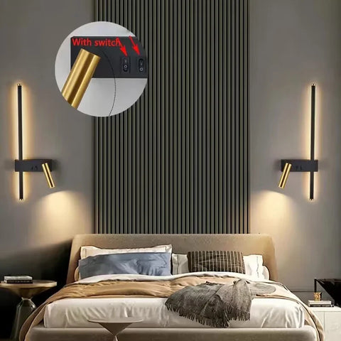 Nordic LED Wall Light with Adjustable Reading Spot for Bedside Use