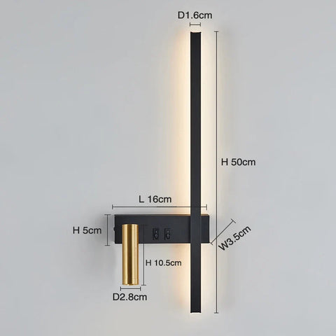 Nordic LED Wall Light with Adjustable Reading Spot for Bedside Use