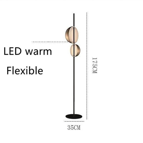 Double-shade Floor Lamp with Paired Adjustable Shades
