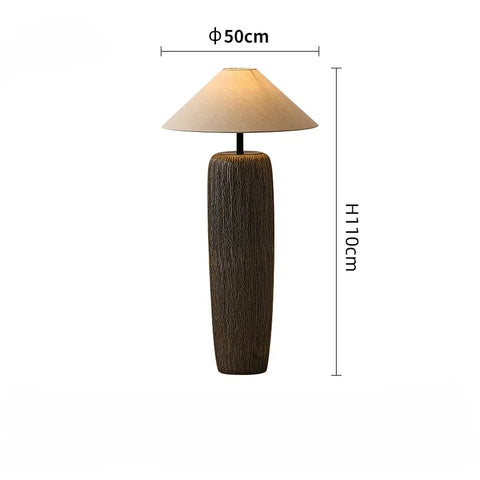 Ceramic Column Floor Lamp with Tapered Column Base