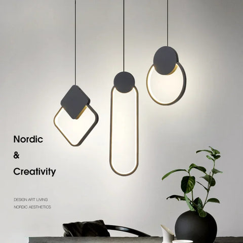 Circular LED Pendant Light with Concentric Circular Form