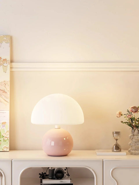 Mushroom Ceramic Table Lamp with Adjustable LED Lighting for Modern Interiors