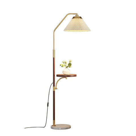 Sculptural LED Floor Lamp with Stacked Ribbed Diffuser