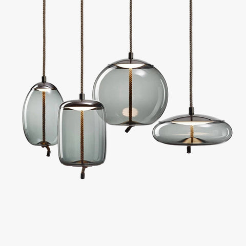 Textured Glass Pendant Light for Dining Room and Bedroom Lighting