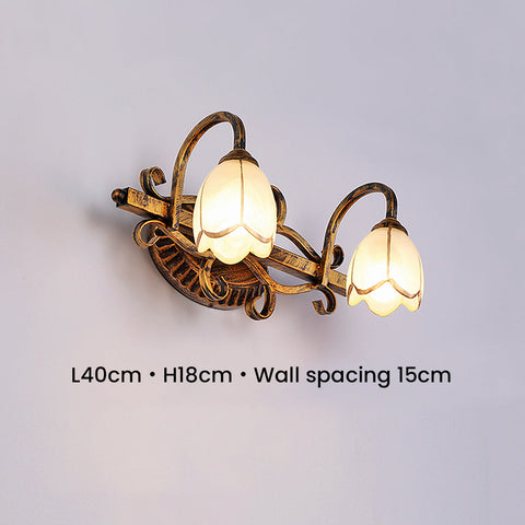 Floral Vanity Wall Light with Acrylic Shades