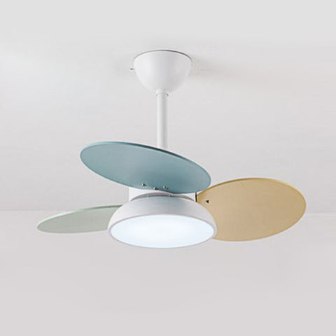 Ceiling Fan with Wood Blades and Integrated LED Light
