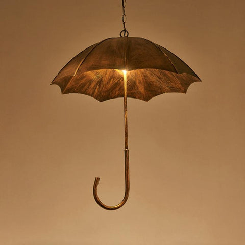 Iron Umbrella Chandelier with Five-Light Industrial Design