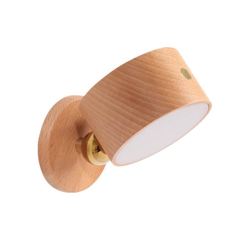 Rechargeable Magnetic Wood LED Wall and Night Light for Bedside Use