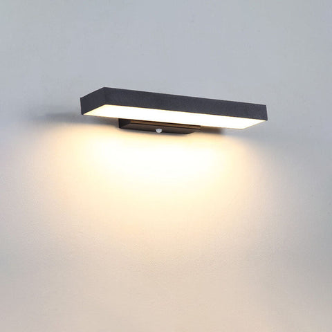Flat LED Sensor Outdoor Wall Light with Weatherproof Housing
