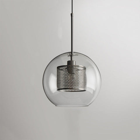 Glass Globe Cage Pendant Light for Kitchen Island and Dining Room