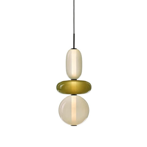 Stacked Glass Pendant Light for Bedroom and Dining Room Lighting