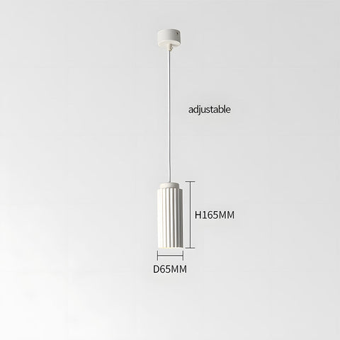 Ribbed Metal Cylinder Pendant Light