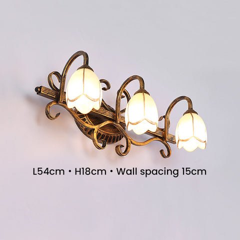 Floral Vanity Wall Light with Acrylic Shades