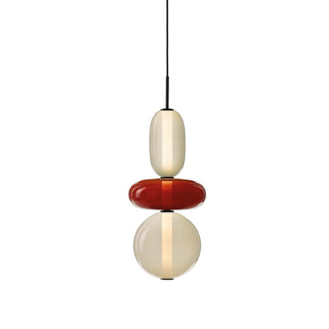Stacked Glass Pendant Light for Bedroom and Dining Room Lighting