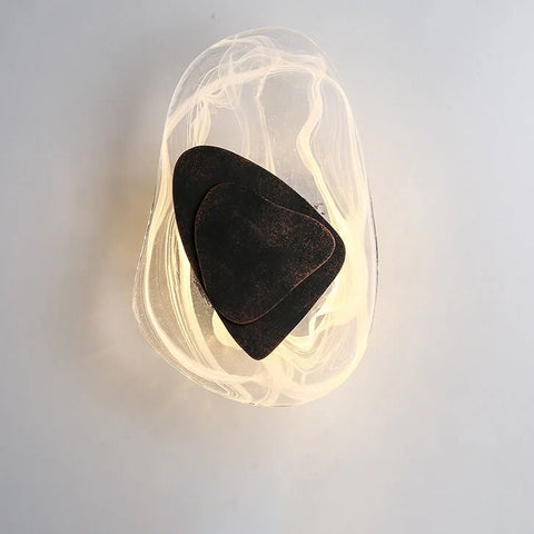 Wall Light with Sculptural Water-Ripple Diffuser