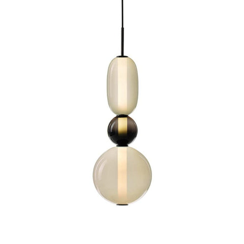 Stacked Glass Pendant Light for Bedroom and Dining Room Lighting