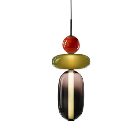 Stacked Glass Pendant Light for Bedroom and Dining Room Lighting
