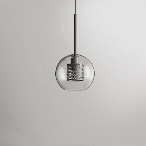 Glass Globe Cage Pendant Light for Kitchen Island and Dining Room