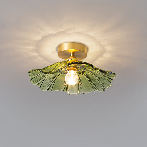 Fluted Glass Flower Ceiling Light for Bedroom and Living Room Decor