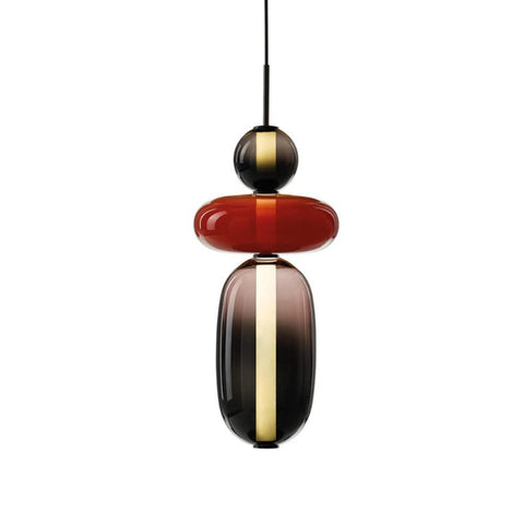 Stacked Glass Pendant Light for Bedroom and Dining Room Lighting