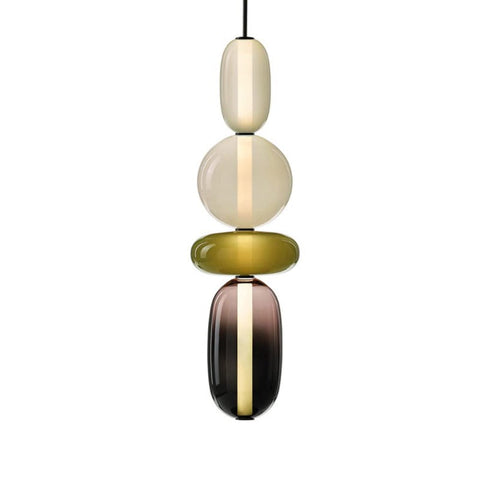 Stacked Glass Pendant Light for Bedroom and Dining Room Lighting