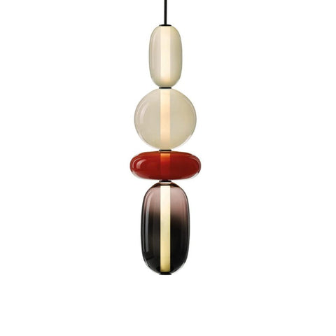 Stacked Glass Pendant Light for Bedroom and Dining Room Lighting