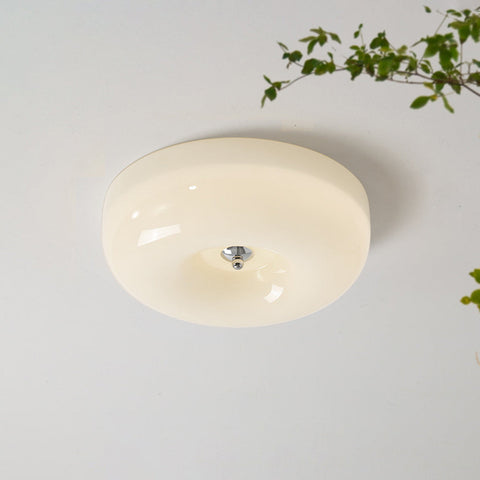 Rounded Glass Flush Mount Ceiling Light for Bedrooms, Halls, and Entryways