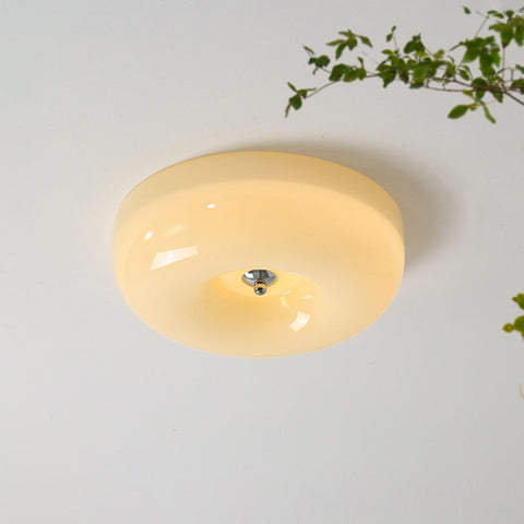 Rounded Glass Flush Mount Ceiling Light for Bedrooms, Halls, and Entryways