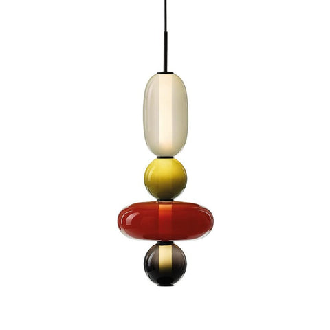 Stacked Glass Pendant Light for Bedroom and Dining Room Lighting