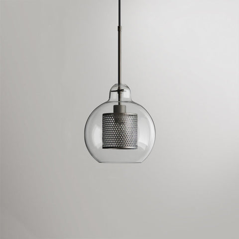 Glass Globe Cage Pendant Light for Kitchen Island and Dining Room