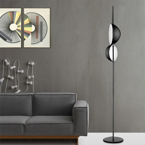 Double-shade Floor Lamp with Paired Adjustable Shades