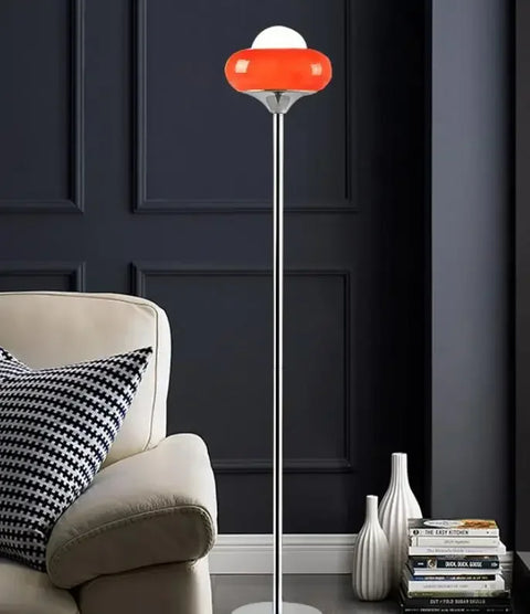 Vintage Loop Table Lamp with Looped Metal Stem and Drum Shade