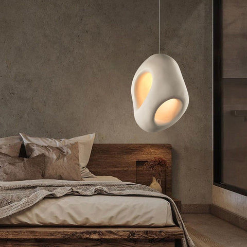 Pendant Light with Sculptural Resin Pebble Form