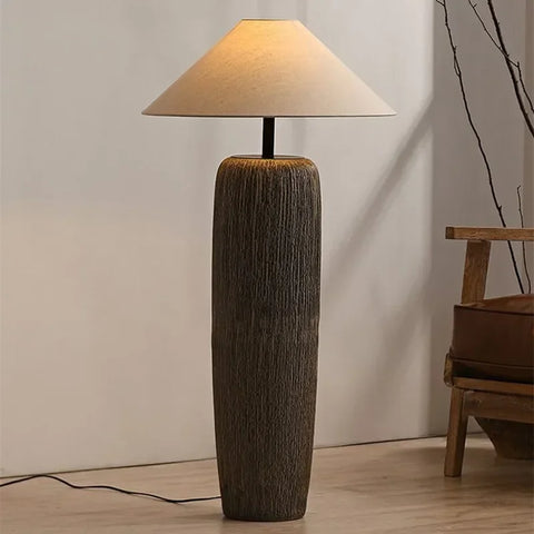 Ceramic Column Floor Lamp with Tapered Column Base