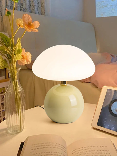 Mushroom Ceramic Table Lamp with Adjustable LED Lighting for Modern Interiors
