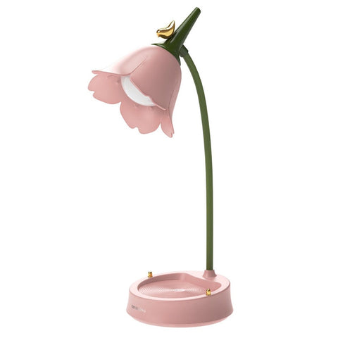 Floral LED Desk Lamp with Touch Control, Three Light Settings, Rechargeable Battery and Flexible Stem