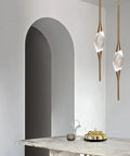 Crystal Pendant Light with Copper Frame