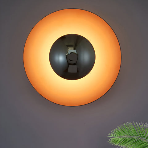 Round Iron LED Wall Lamp with Modern Minimalist Design and Multiple Size Options