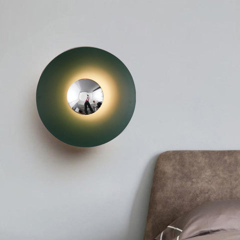 Round Iron LED Wall Lamp with Modern Minimalist Design and Multiple Size Options