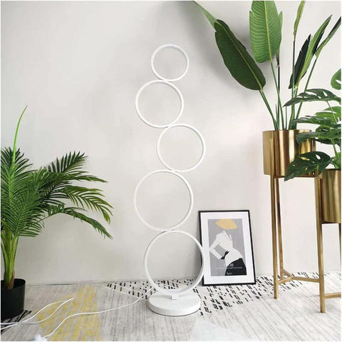 Five-Ring LED Floor Lamp with Touch Control — product view