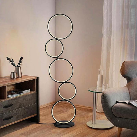 Five-Ring LED Floor Lamp with Touch Control — product view
